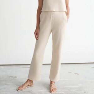 Cream Waffle Sweatpants